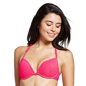 NWT Xhilaration Hot Pink Lace Padded Push Up Bra